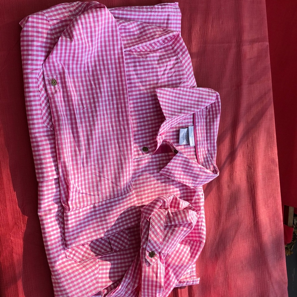 Button down large checkered shirt